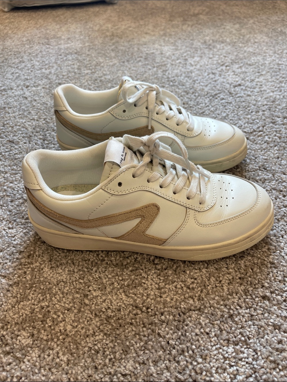 rag & bone White and Tan Women's Sneakers